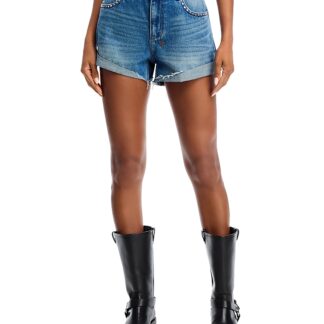 Ksubi Texas Blue Studded Slouch Shorts